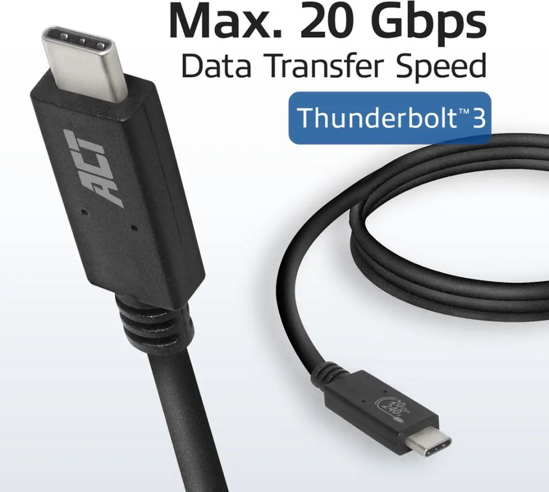ACT AC7431 USB4 Kabel 20Gbps 240W - 1m - Zwart