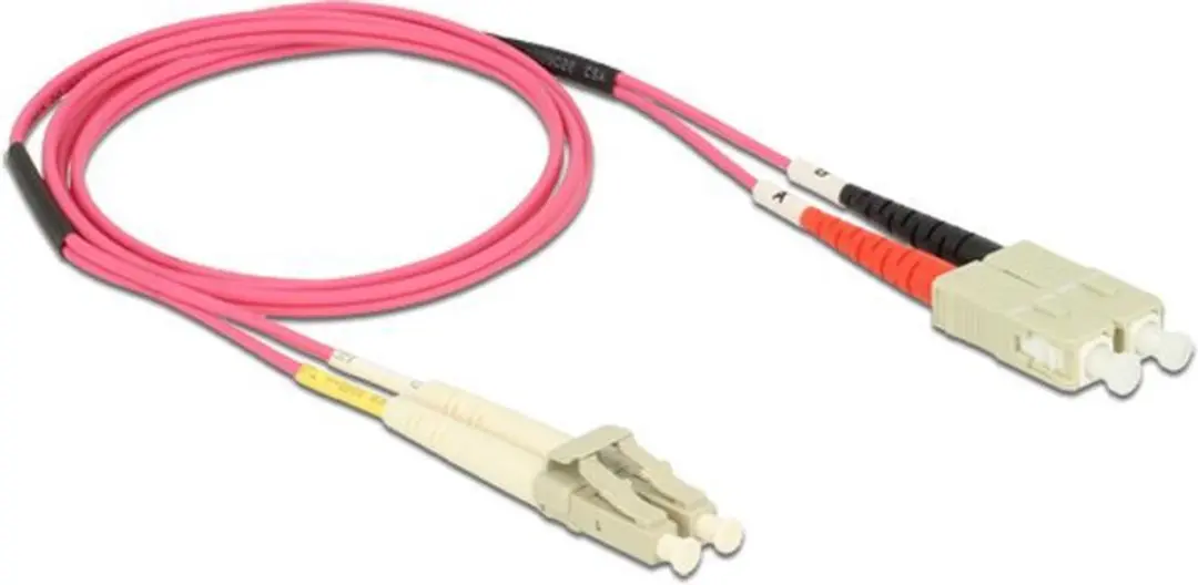 Delock LC-SC OM4 Multimode Patchkabel 1m - Paars