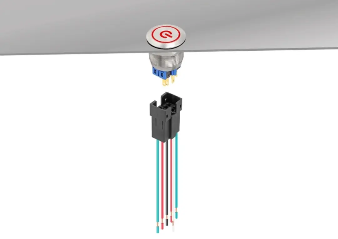 Delock Socket 25mm 6-pins Drukknop/Zwitch - Zwart