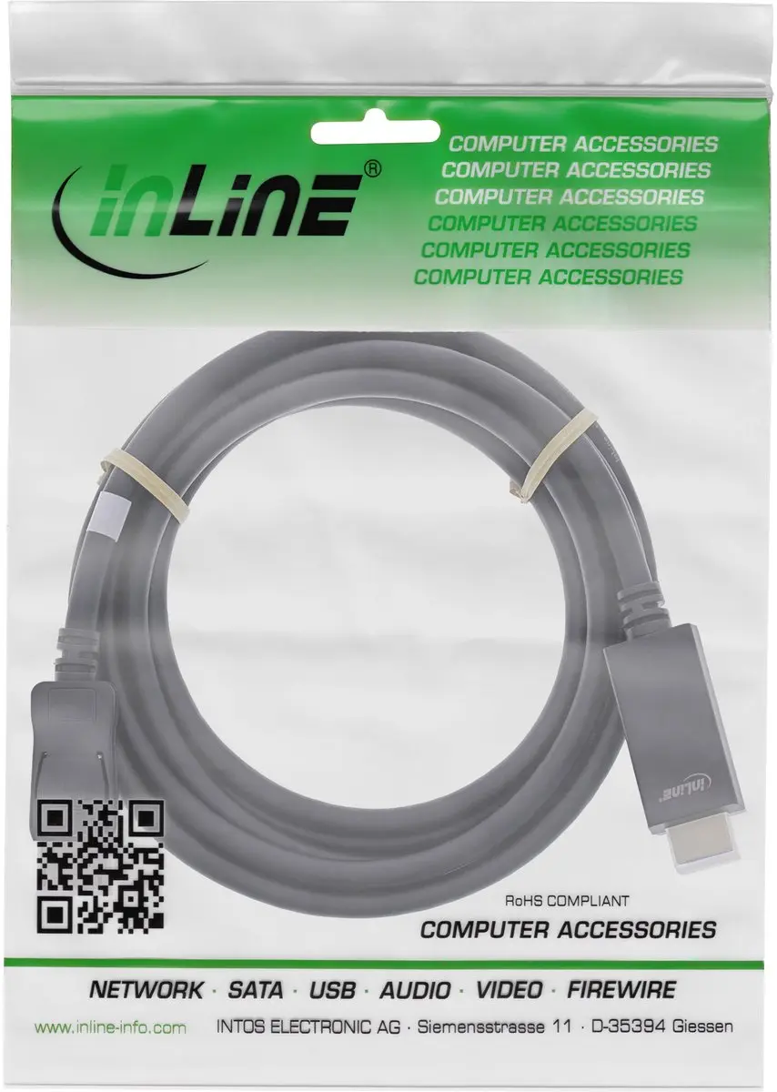 InLine Premium DisplayPort naar HDMI Kabel 1.2/2.0 - 1,5m - Zwart
