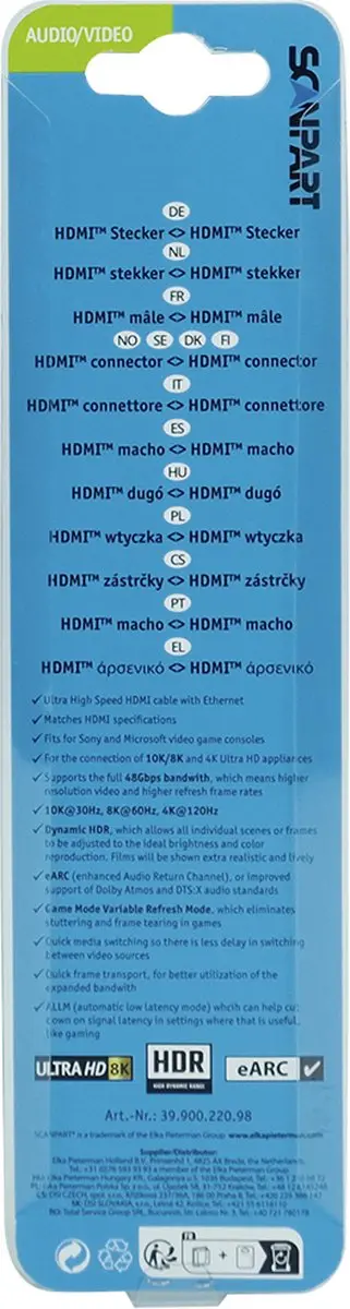 Scanpart HDMI Kabel 1.5m 8K@60Hz - Zwart