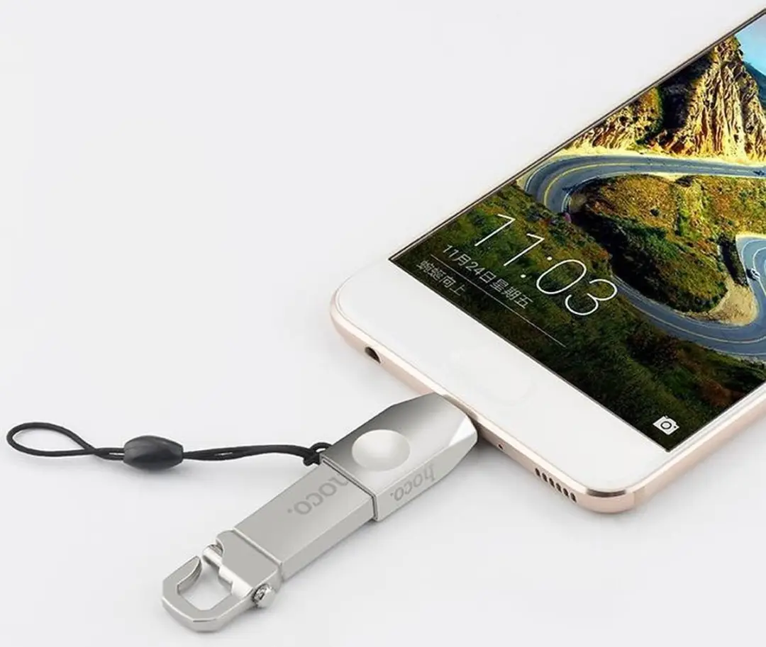 Hoco UA9 USB-C naar USB-A Adapter - Zilver