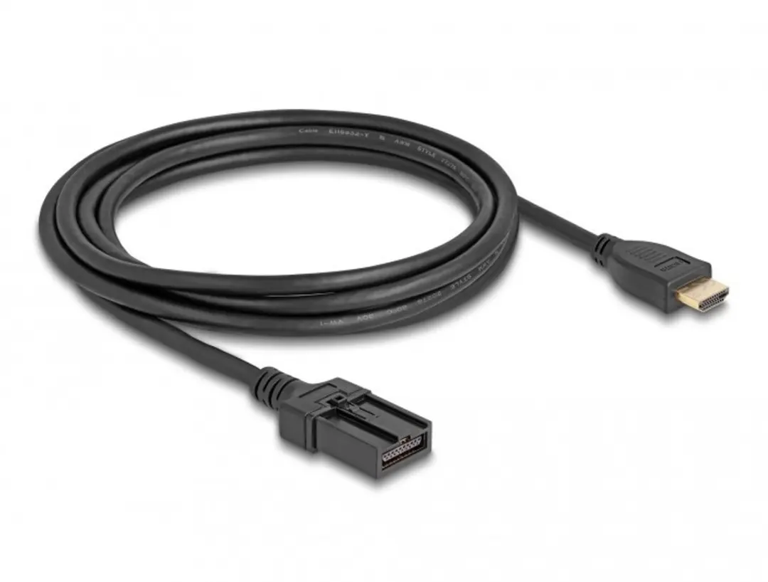 Delock HDMI Automotive Kabel HDMI-A naar HDMI-E 3m - 4K 60Hz - Zwart