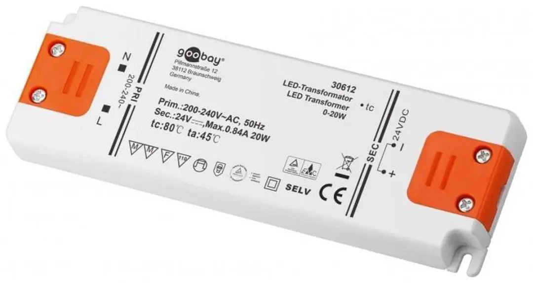 Goobay LED Transformator 24V 20W - Wit