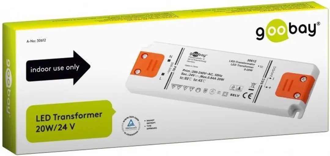 Goobay LED Transformator 24V 20W - Wit