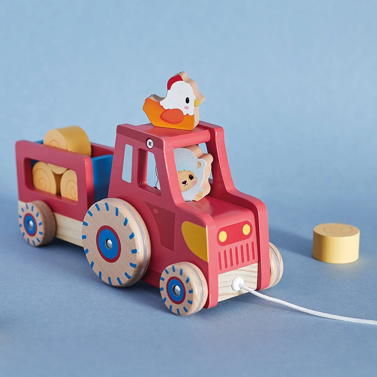 Janod Houten Trekfiguur Tractor Multikleur