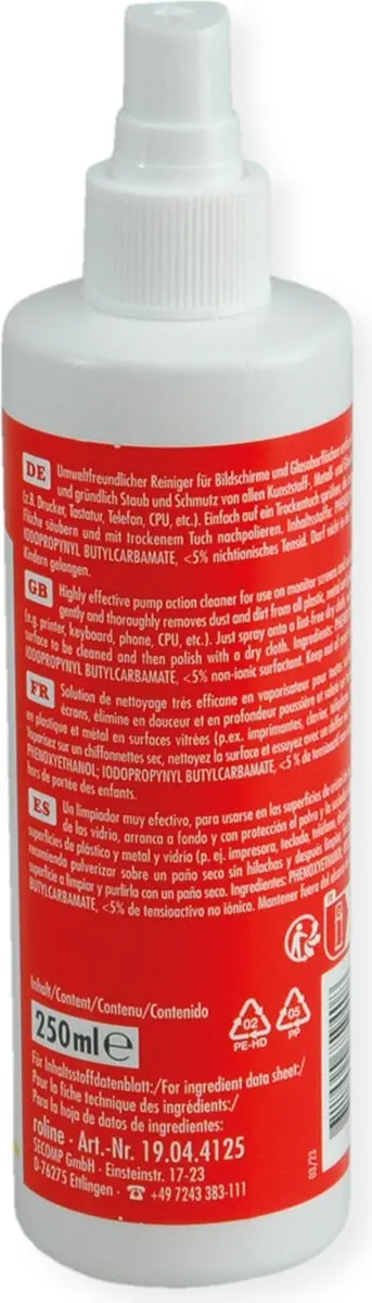 ROLINE beeldscherm en kunststofreiniger, 250 ml