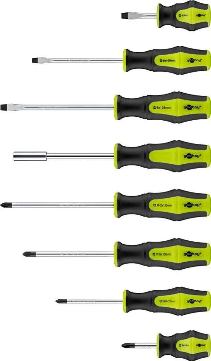 Goobay Precisieschroevendraaierset 58-delig - Zwart/Groen