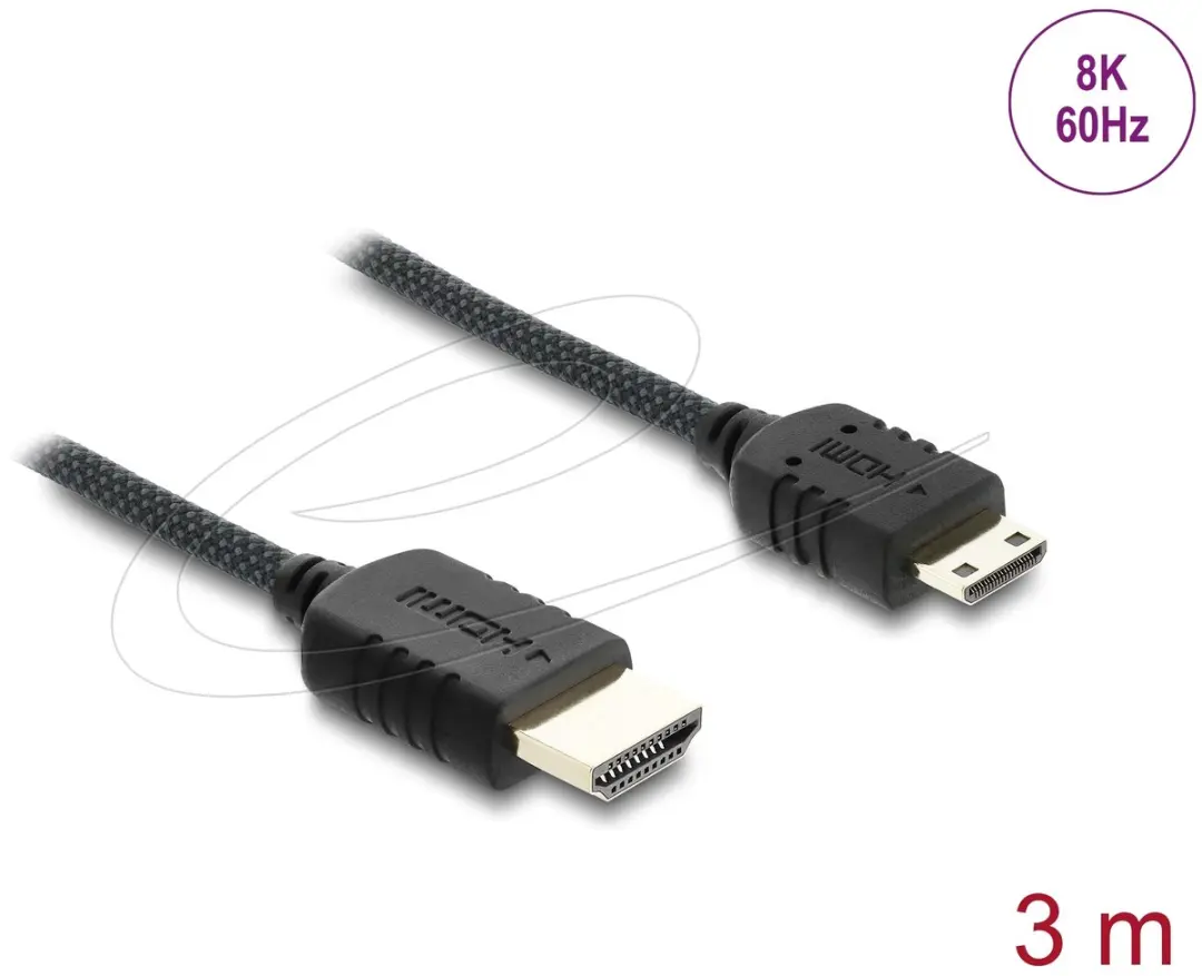 Delock Coaxiale HDMI Kabel 8K 60Hz 3m - Zwart