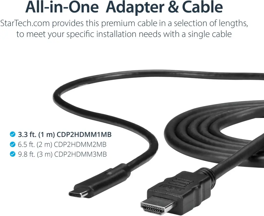Startech USB-C naar HDMI Adapterkabel 1m - 4K 30Hz - Zwart