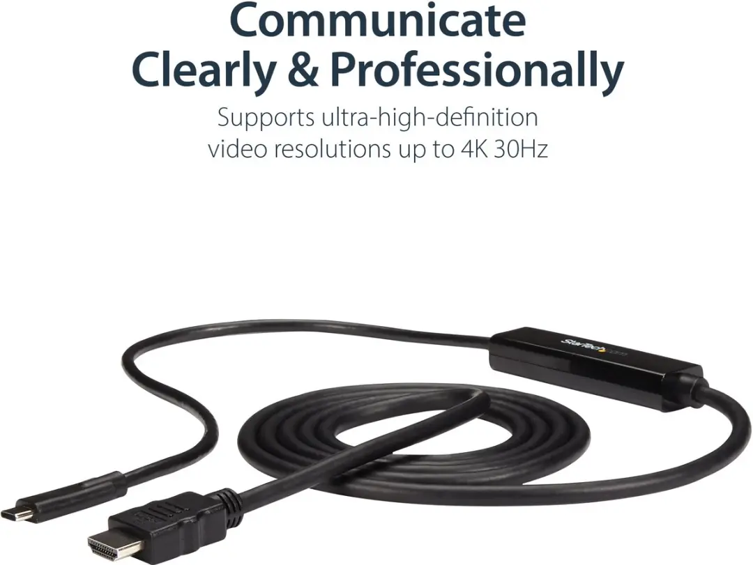 Startech USB-C naar HDMI Adapterkabel 1m - 4K 30Hz - Zwart