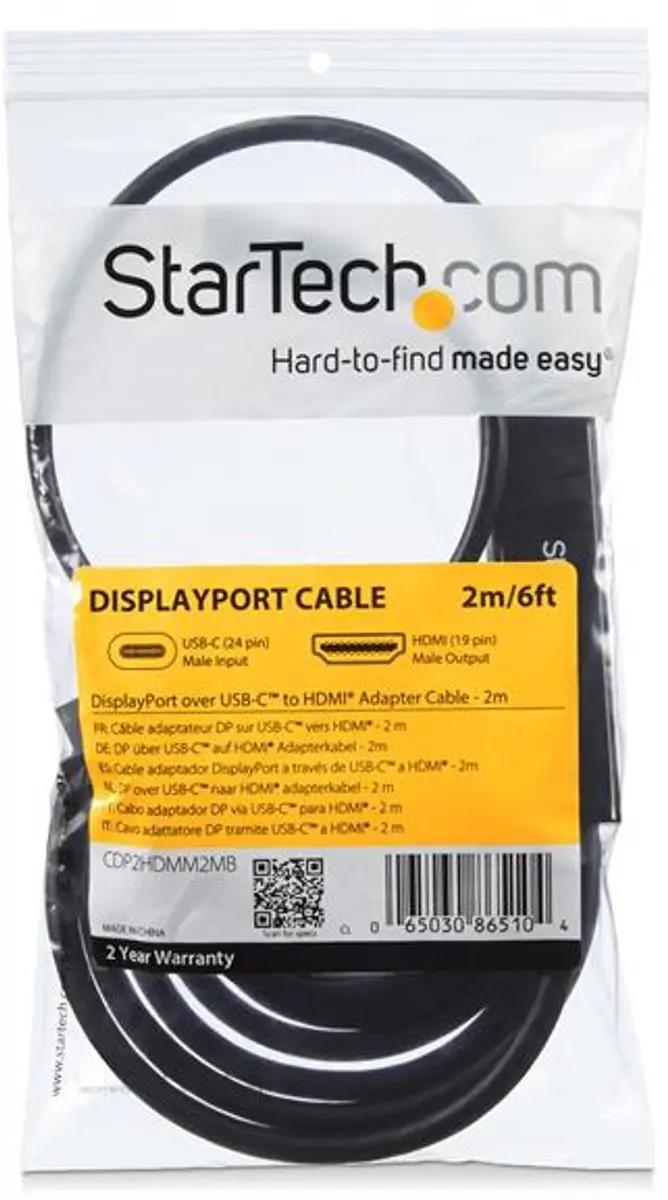 Startech USB-C naar HDMI Adapterkabel 1m - 4K 30Hz - Zwart