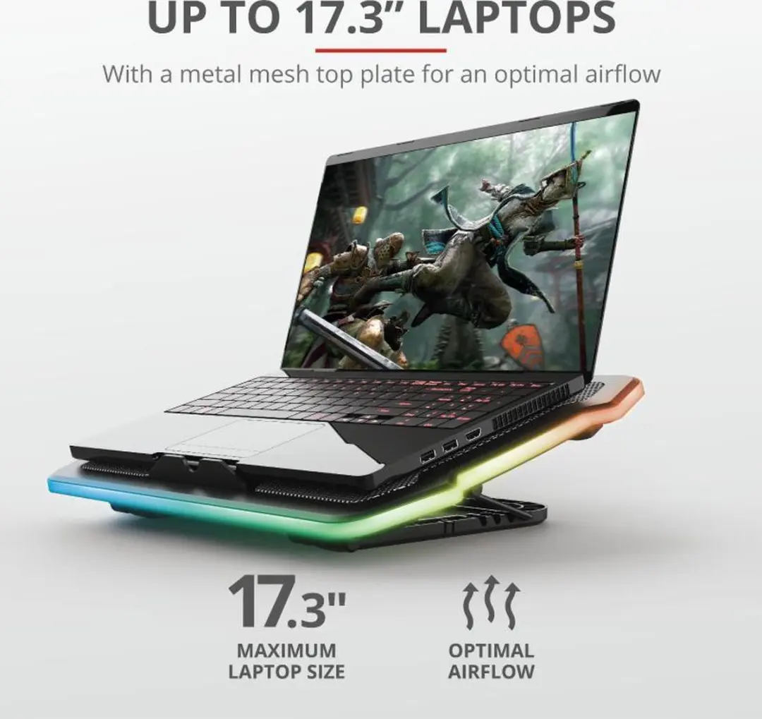 Trust GXT 1126 Aura Laptop Koelstandaard 15.6-17.3" - RGB - afbeelding 6 van 6