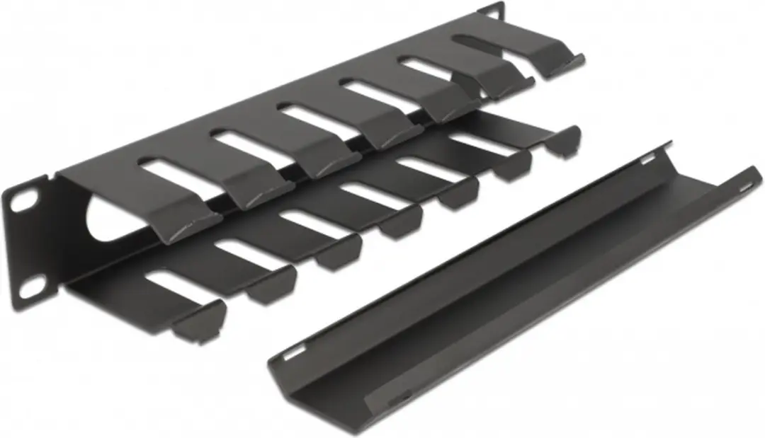 Delock 10 inch Kabelrangeerkanaal 70mm - 1U - Zwart