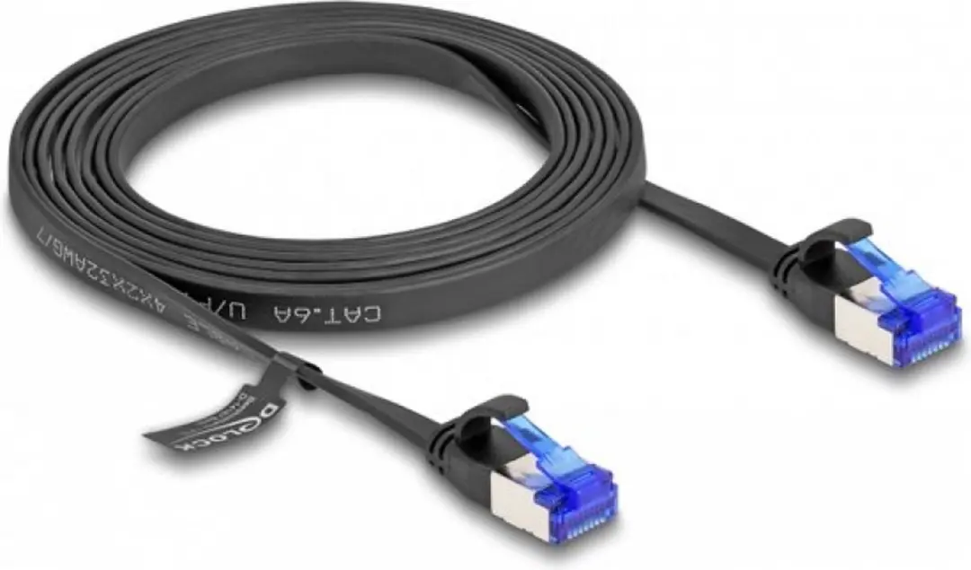 Delock Cat.6A Flat Patchkabel 2m - Zwart