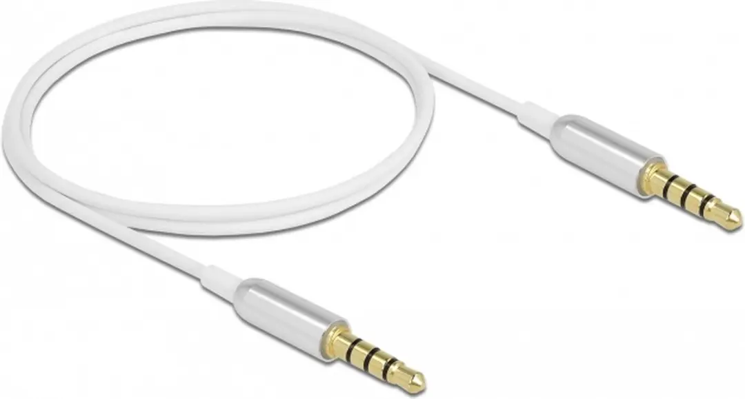 Delock Stereo Jackkabel 3.5mm 4-pin M/M - 0.5m - Wit