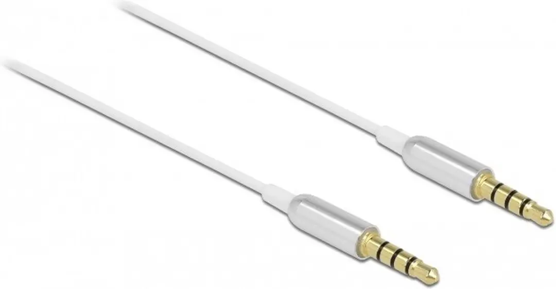 Delock Stereo Jackkabel 3.5mm 4-pin M/M - 0.5m - Wit