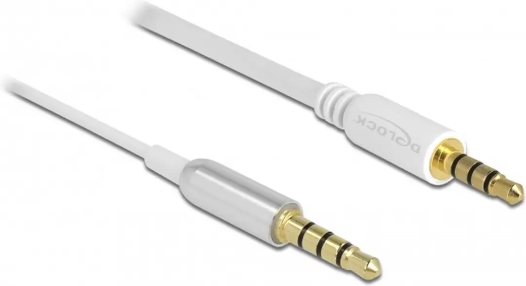 Delock Stereo Jackkabel 3.5mm 4-pin M/M - 0.5m - Wit