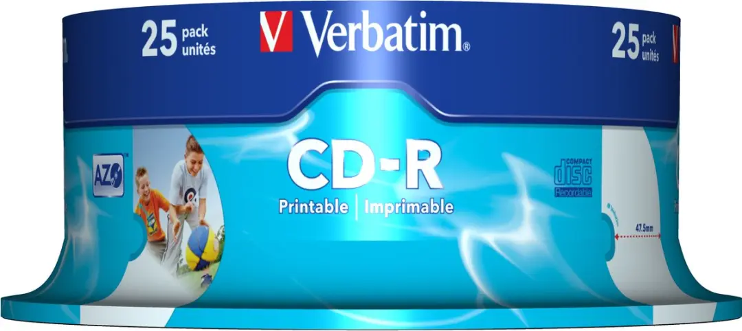 Verbatim 43439 CD-R AZO Wide Inkjet Printable - 700MB - 25 Stuks - afbeelding 6 van 6
