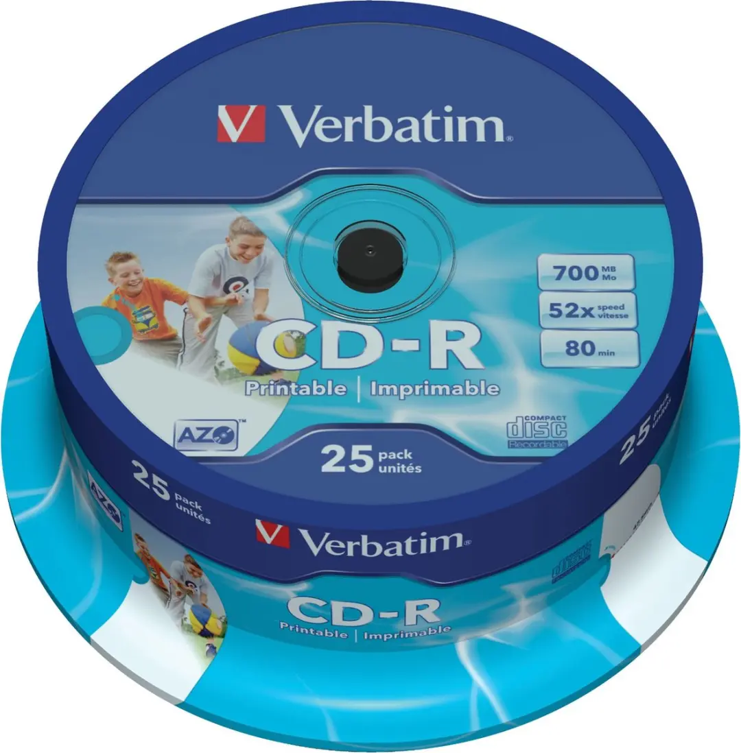 Verbatim 43439 CD-R AZO Wide Inkjet Printable Schijven