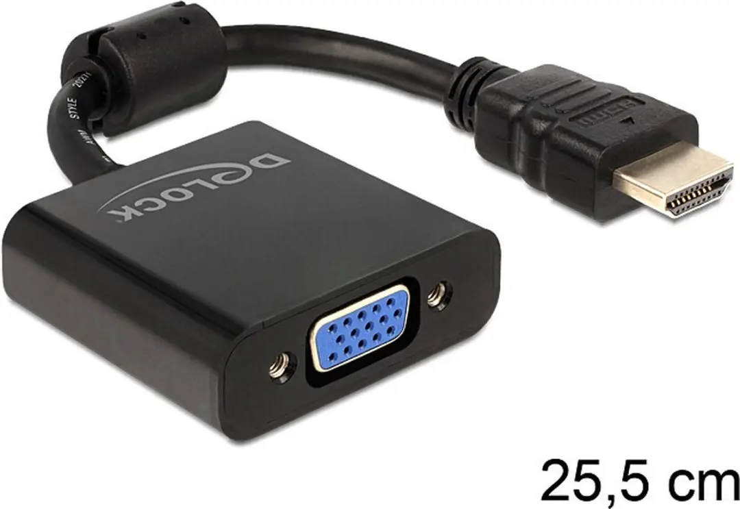 Delock HDMI naar VGA Adapter 0,15m - Zwart - afbeelding 6 van 6