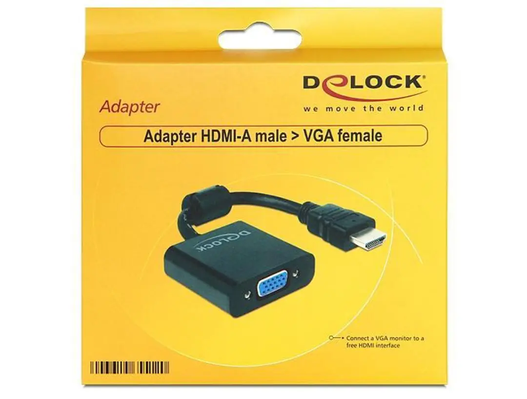 Delock HDMI naar VGA Adapter 0,15m - Zwart