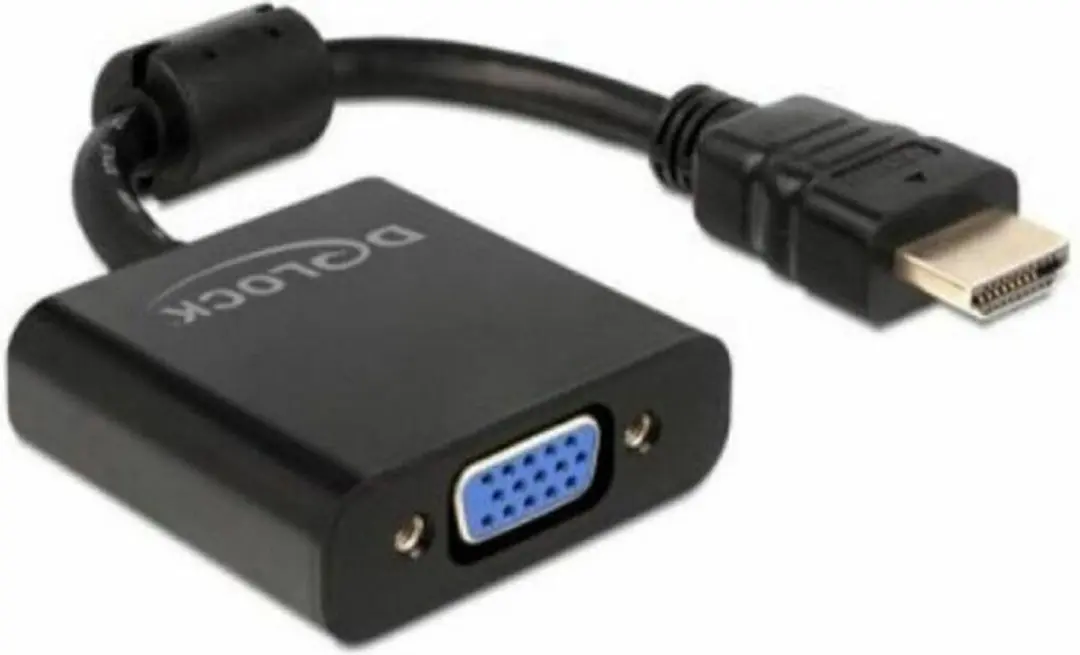 Delock HDMI naar VGA Adapter 0,15m - Zwart