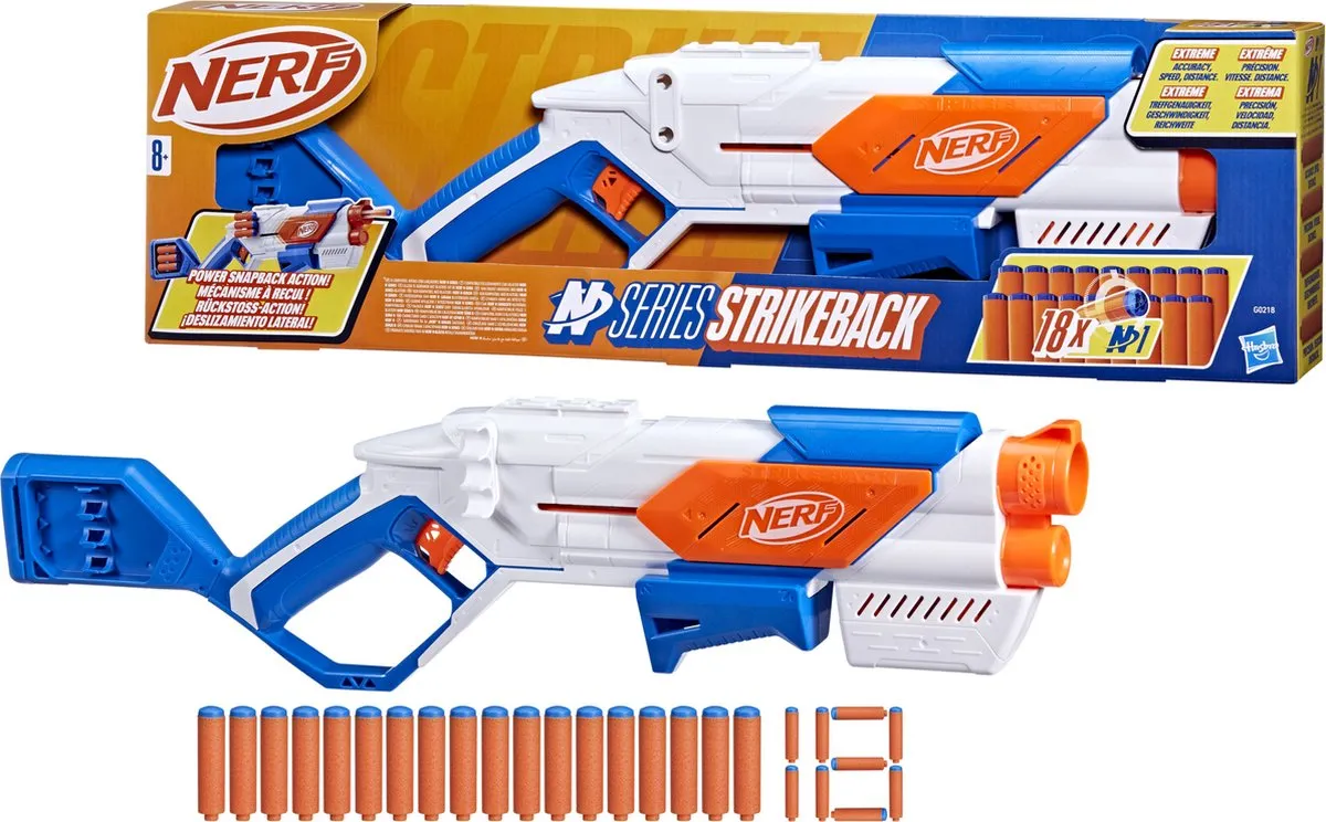 Nerf N Series Strikeback G0218 Speelgoedblaster - 18 Darts - Multikleur