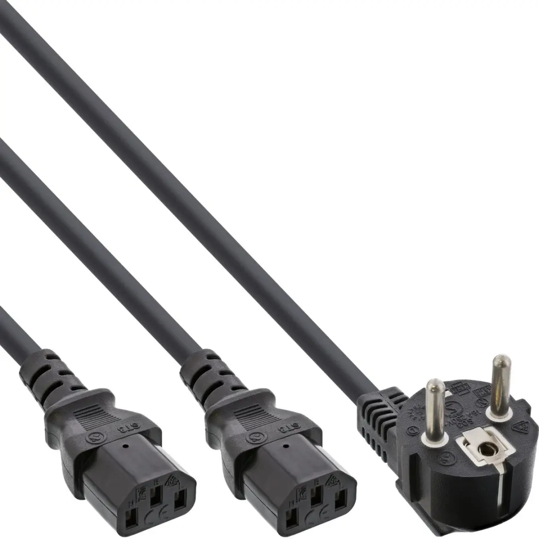 InLine Y-stroomkabel C13