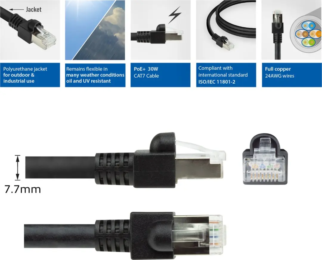 ACT Zwart CAT7 S/FTP Patchkabel 10m - FB8510