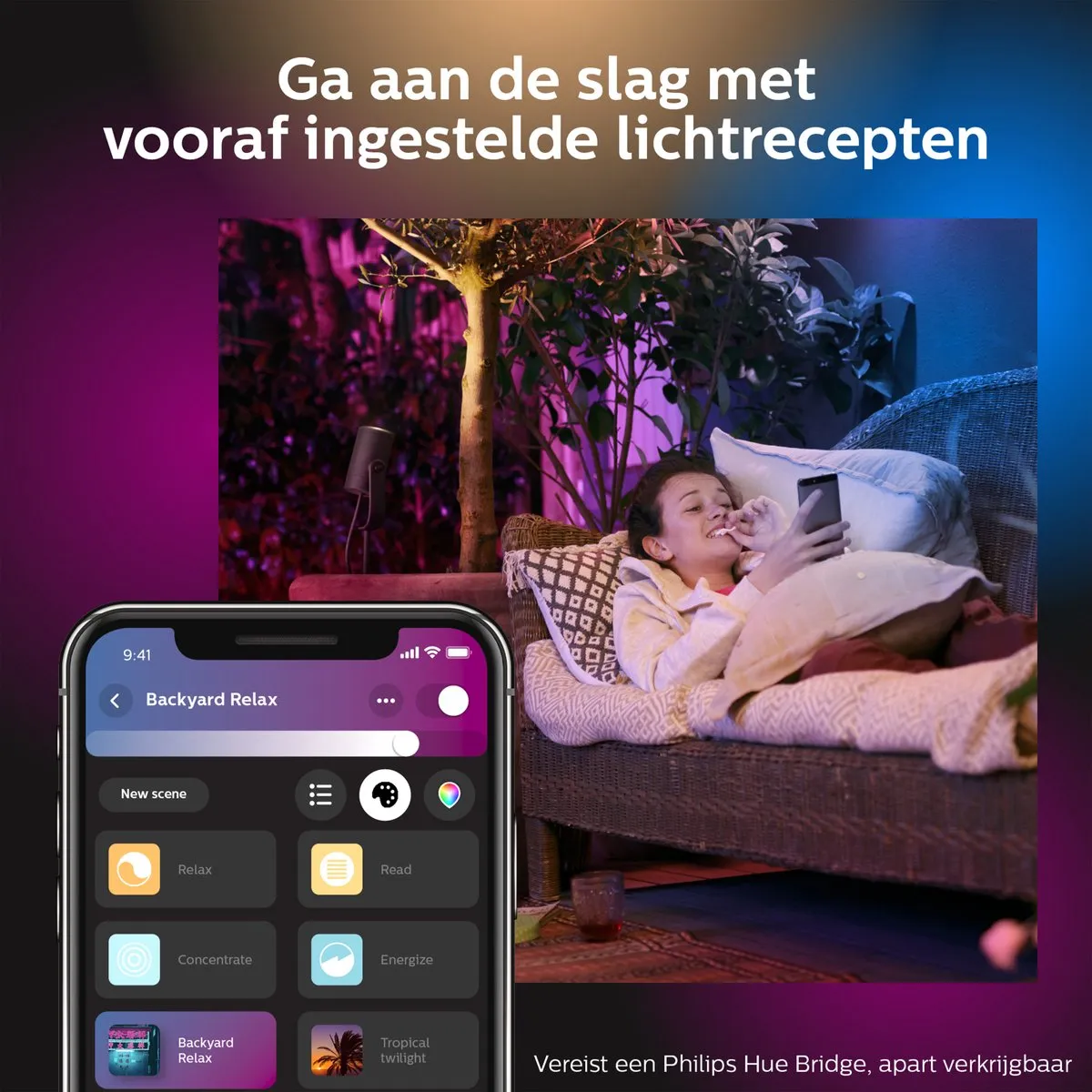 Philips Hue Lily Tuinspot - 1-spot Multicolor - Zwart