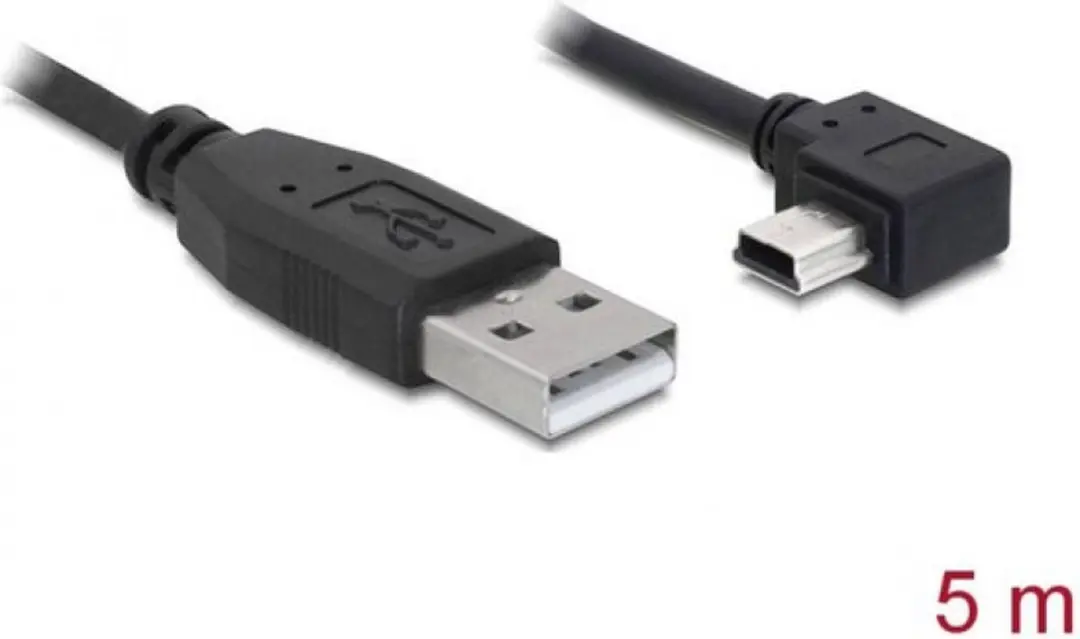 Delock Mini USB 2.0 Kabel 5m - Zwart