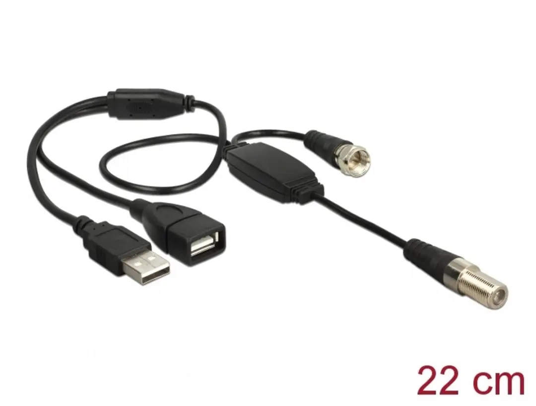 Delock Antennekabel F Jack naar F Plug 22cm