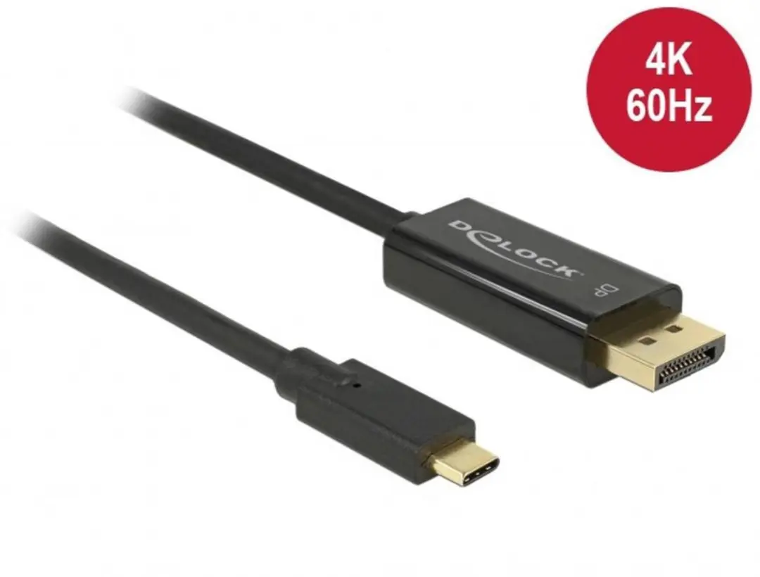 Delock USB-C naar DisplayPort Kabel 85255 - 4K 60Hz - 1m - Zwart - afbeelding 6 van 6