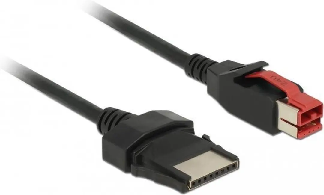 Delock PoweredUSB Kabel 24V 8-pin M/M 1m - Zwart
