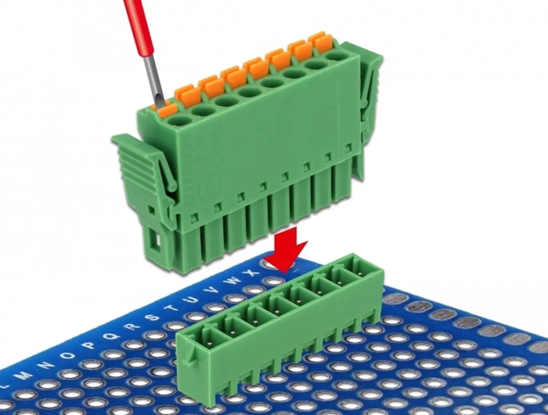 Delock Terminalblokset 8-polig 3.81mm - Groen/Oranje