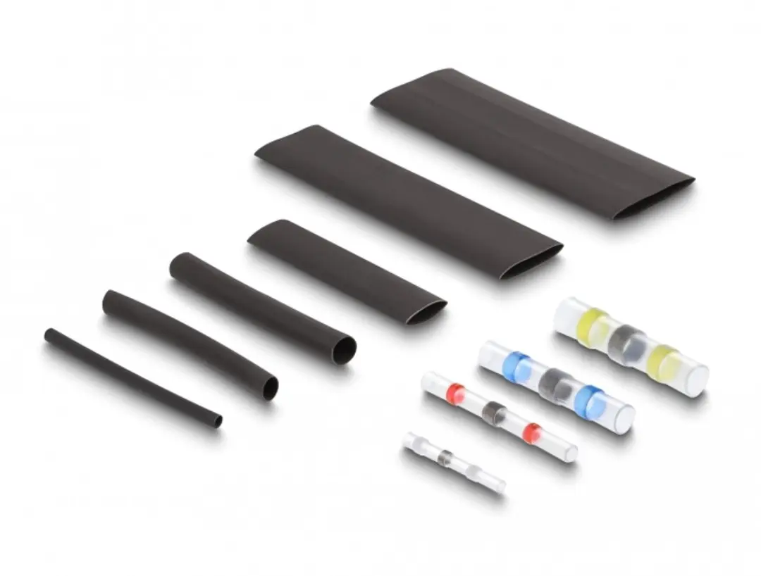 Delock Heat Shrink Tube Set 308 Stuks - Zwart/Meerkleurig