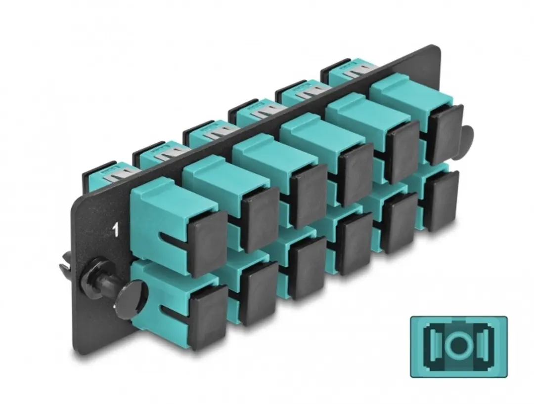 Delock SC Simplex OM4 Fiber Optic Adapter Panel 12 Poorten