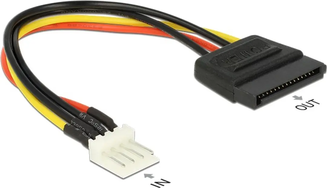 Delock Floppy SATA Voedingskabel 0,15m - Wit