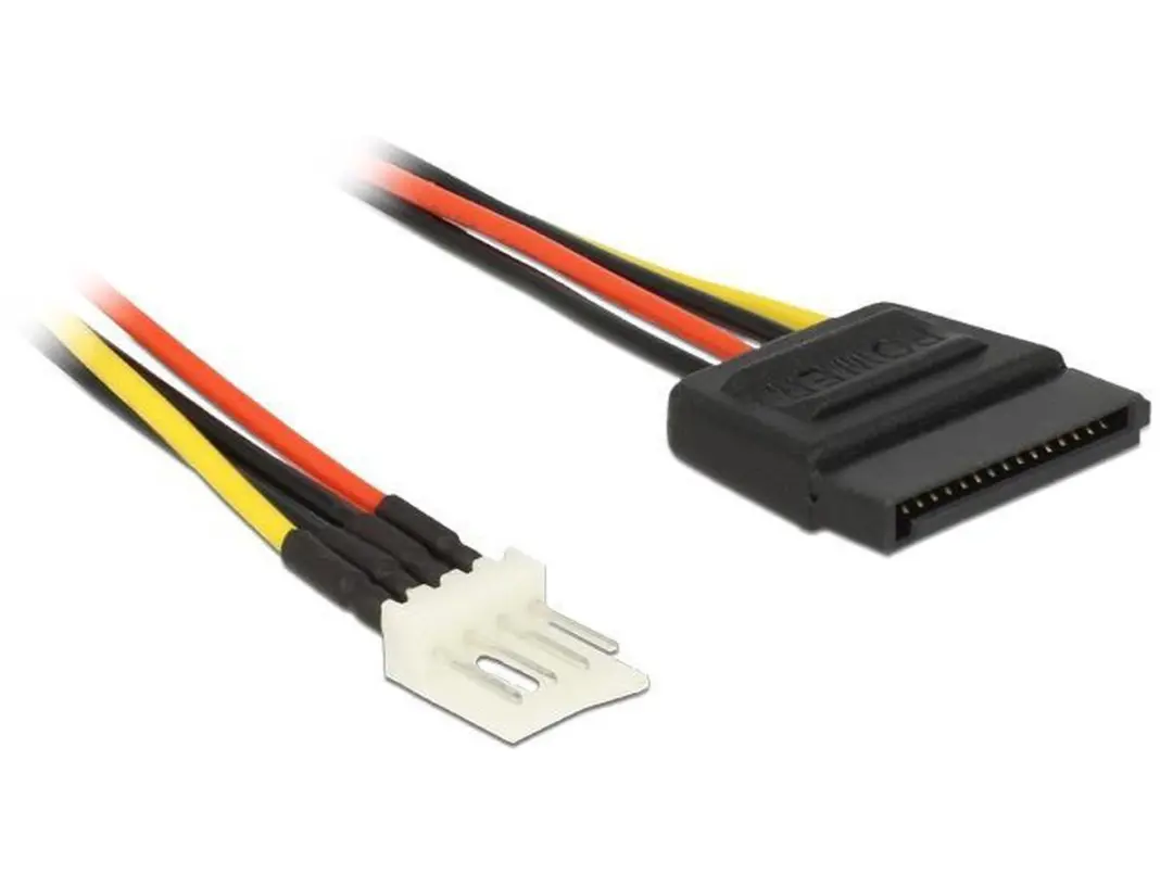 Delock Floppy SATA Voedingskabel 0,15m - Wit