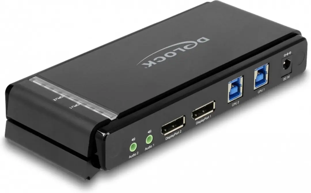 Delock DisplayPort 1.4 KVM Switch 8K 60Hz - USB 5Gbps - Zwart