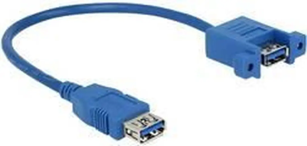 Delock USB 3.0 A Male naar A Male Kabel 0,25m - Zwart