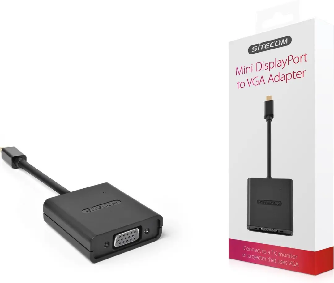 Sitecom CN-345 Mini DisplayPort naar VGA Adapter - Zwart - afbeelding 6 van 6