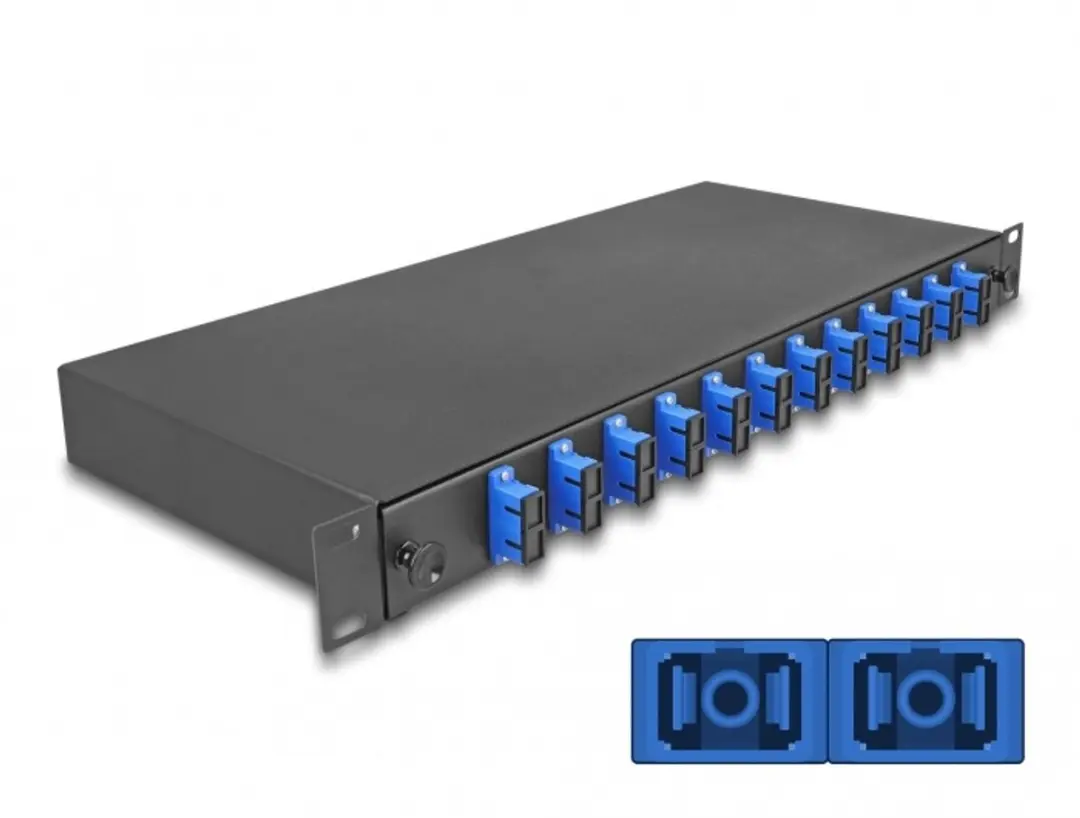 Delock 19" Optical Fiber Splice Box 12xSC Duplex OS2