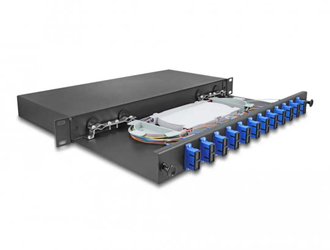 Delock 19" Optical Fiber Splice Box 12xSC Duplex OS2 - Zwart