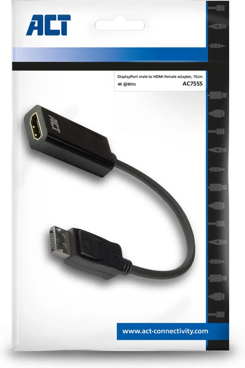ACT AC7555 DisplayPort naar HDMI Adapter - 4K 30Hz