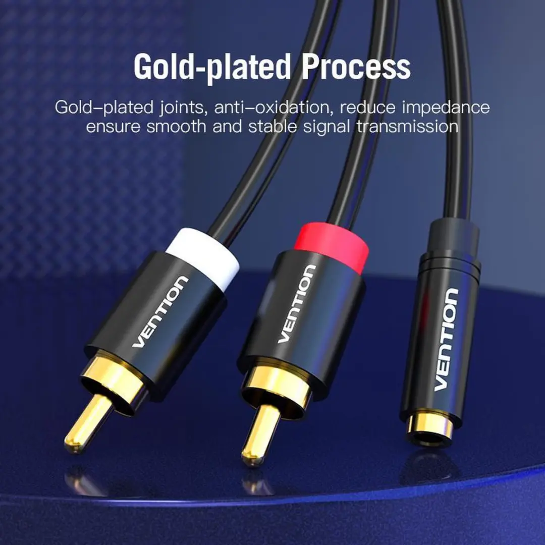 Vention 3.5mm Jack naar 2x RCA Tulp Audiokabel 1.5m - Zwart