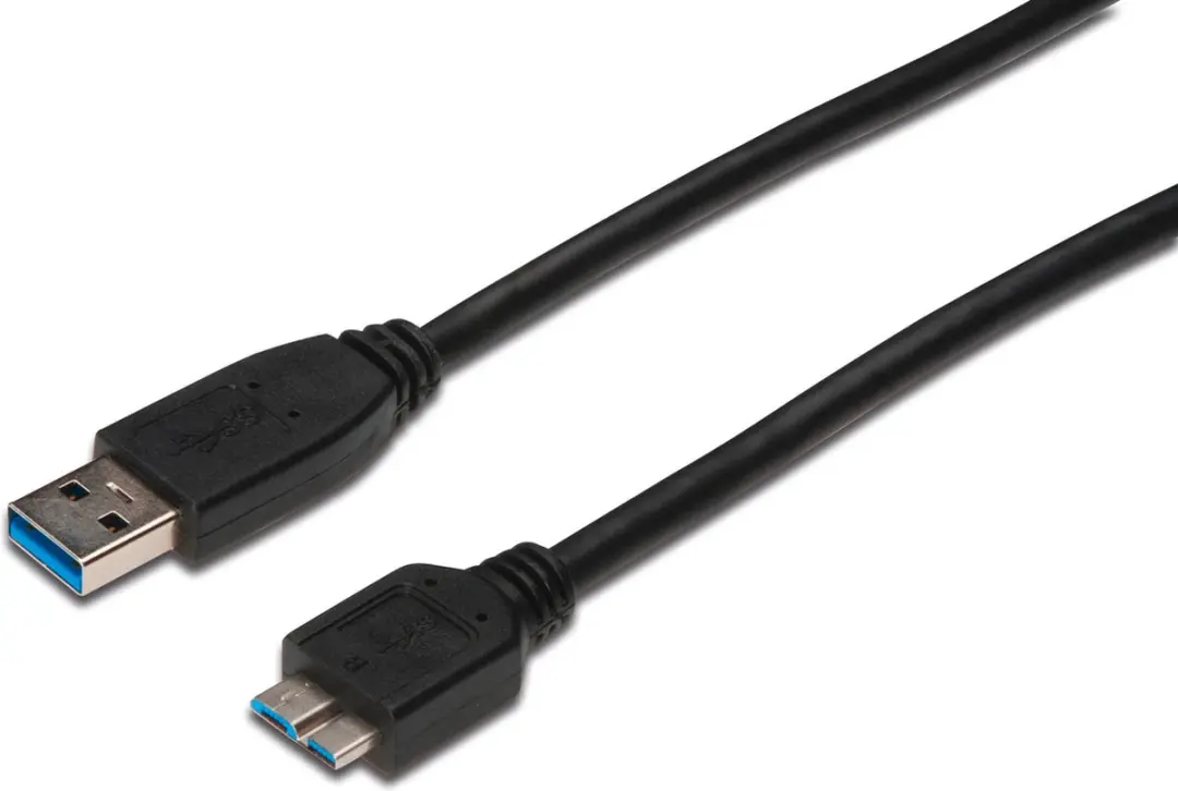 Digitus USB 3.0 A Male naar Micro Male Kabel 1m - Zwart