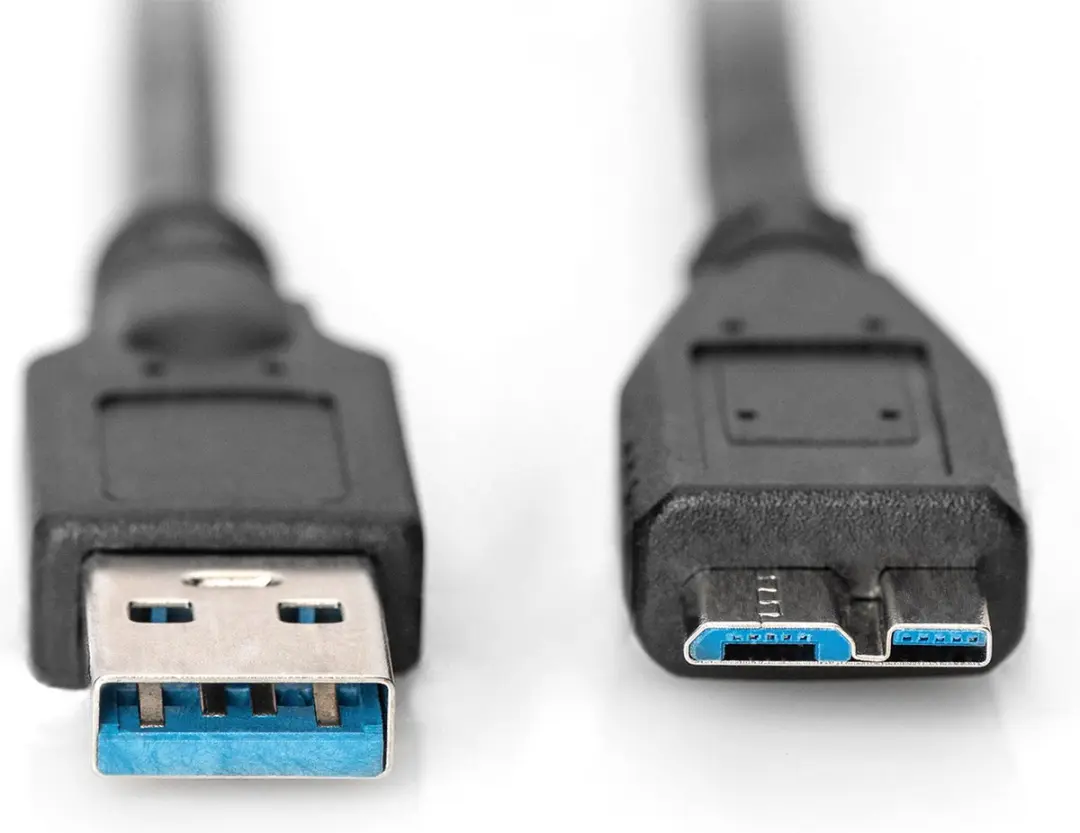 Digitus USB 3.0 A Male naar Micro Male Kabel 1m - Zwart