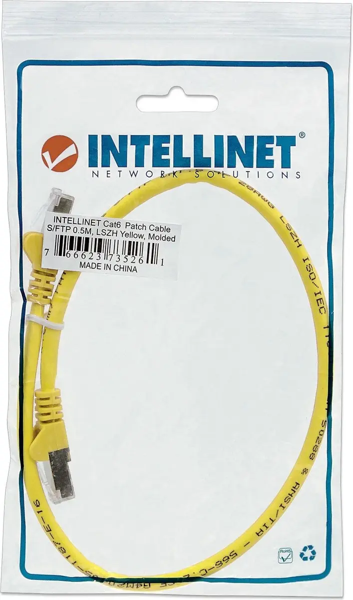Intellinet 350501 Netwerkkabel Cat6a S/FTP 3m - Geel